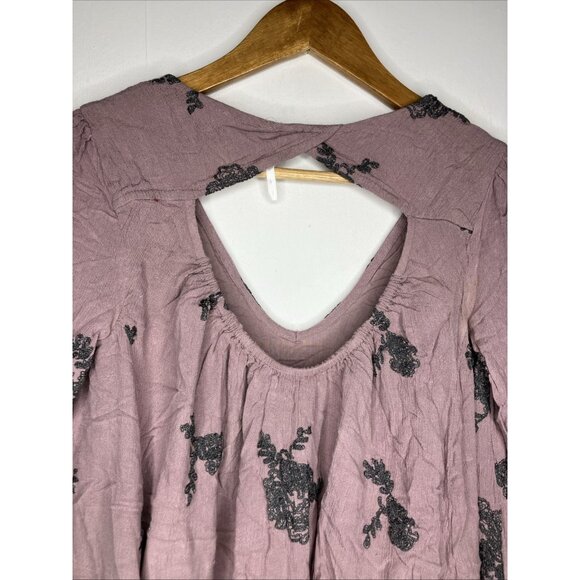 Free People Purple Gauze Dress Hippie Boho Women's Small Oversized Flowy READ - Picture 9 of 13